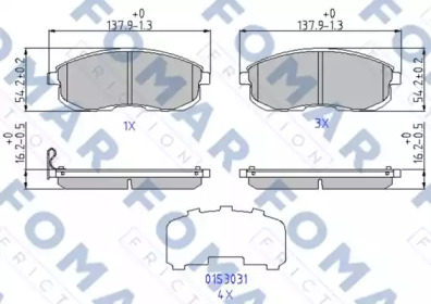 FOMAR FRICTION fo969381 -  Комплект тормозных колодок, дисковый тормоз